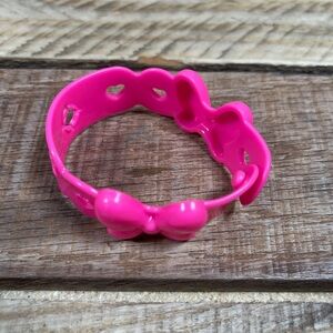 Disney Minnie Mouse Bracelet Pink Bows Plastic 3” Heart Jewelry Wrist Accessory
